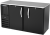 BBN58HC-B | 58" Narrow Depth Solid Doors Back Bar in Black BBN58HC-B | 58" Narrow Depth Solid Doors Back Bar in Black