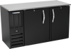 BBN58HC-F-B | 58" Narrow Depth Solid Doors Food Rated Back Bar in Black
