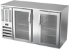 BBN58HC-FG-S | 58" Narrow Depth Glass Doors Food Rated Back Bar in Stainless Steel BBN58HC-FG-S | 58" Narrow Depth Glass Doors Food Rated Back Bar in Stainless Steel