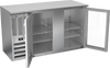 BBN58HC-FG-S | 58" Narrow Depth Glass Doors Food Rated Back Bar in Stainless Steel