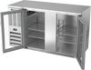 BBN58HC-FG-S | 58" Narrow Depth Glass Doors Food Rated Back Bar in Stainless Steel