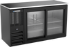 BBN58HC-F-GS-B | 58" Narrow Depth Sliding Glass Doors Food Rated Back Bar in Black