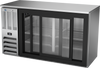 BBN58HC-F-GS-S | 58" Narrow Depth Sliding Glass Doors Food Rated Back Bar in Stainless Steel
