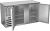 BBN58HC-F-S | 58" Narrow Depth Solid Doors Food Rated Back Bar in Stainless Steel BBN58HC-F-S | 58" Narrow Depth Solid Doors Food Rated Back Bar in Stainless Steel