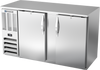 BBN58HC-F-S | 58" Narrow Depth Solid Doors Food Rated Back Bar in Stainless Steel