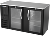 BBN58HC-G-B | 58" Narrow Depth Glass Doors Back Bar in Black