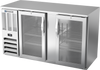 BBN58HC-G-S | 58" Narrow Depth Glass Doors Back Bar in Stainless Steel BBN58HC-G-S | 58" Narrow Depth Glass Doors Back Bar in Stainless Steel