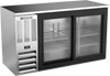 BBN58HC-GS-S | 58" Narrow Depth Sliding Glass Doors Back Bar in Stainless Steel