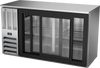 BBN58HC-GS-S | 58" Narrow Depth Sliding Glass Doors Back Bar in Stainless Steel