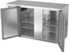 BBN58HC-S | 58" Narrow Depth Solid Doors Back Bar in Stainless Steel