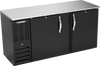 BBN68HC-B | 68" Narrow Depth Solid Doors Back Bar in Black BBN68HC-B | 68" Narrow Depth Solid Doors Back Bar in Black