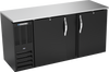 BBN68HC-B | 68" Narrow Depth Solid Doors Back Bar in Black
