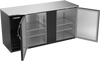 BBN68HC-F-B | 68" Narrow Depth Solid Doors Food Rated Back Bar in Black