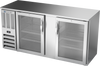 BBN68HC-FG-S | 68" Narrow Depth Glass Doors Food Rated Back Bar in Stainless Steel BBN68HC-FG-S | 68" Narrow Depth Glass Doors Food Rated Back Bar in Stainless Steel