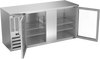 BBN68HC-FG-S | 68" Narrow Depth Glass Doors Food Rated Back Bar in Stainless Steel