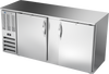 BBN68HC-F-S | 68" Narrow Depth Solid Doors Food Rated Back Bar in Stainless Steel