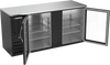 BBN68HC-G-B | 68" Narrow Depth Glass Doors Back Bar in Black