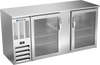 BBN68HC-G-S | 68" Narrow Depth Glass Doors Back Bar in Stainless Steel