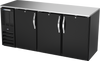 BBN72HC-B | 72" Narrow Depth Solid Doors Back Bar in Black