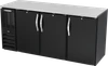 BBN72HC-B | 72" Narrow Depth Solid Doors Back Bar in Black