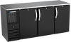 BBN72HC-F-B | 72" Narrow Depth Solid Doors Food Rated Back Bar in Black