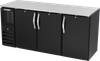 BBN72HC-F-B | 72" Narrow Depth Solid Doors Food Rated Back Bar in Black