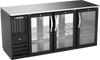 BBN72HC-FG-PT-B | 72" Narrow Depth Glass Doors Food Rated Pass-thru Back Bar in Black