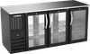 BBN72HC-FG-PT-B | 72" Narrow Depth Glass Doors Food Rated Pass-thru Back Bar in Black