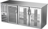 BBN72HC-FG-PT-S | 72" Narrow Depth Glass Doors Food Rated Pass-thru Back Bar in Stainless Steel BBN72HC-FG-PT-S | 72" Narrow Depth Glass Doors Food Rated Pass-thru Back Bar in Stainless Steel