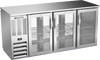 BBN72HC-FG-PT-S | 72" Narrow Depth Glass Doors Food Rated Pass-thru Back Bar in Stainless Steel