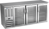 BBN72HC-FG-S | 72" Narrow Depth Glass Doors Food Rated Back Bar in Stainless Steel