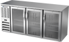 BBN72HC-FG-S | 72" Narrow Depth Glass Doors Food Rated Back Bar in Stainless Steel