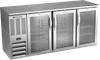 BBN72HC-FG-S | 72" Narrow Depth Glass Doors Food Rated Back Bar in Stainless Steel
