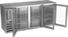 BBN72HC-FG-S | 72" Narrow Depth Glass Doors Food Rated Back Bar in Stainless Steel