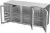 BBN72HC-FG-S | 72" Narrow Depth Glass Doors Food Rated Back Bar in Stainless Steel