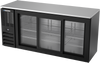 BBN72HC-F-GS-B | 72" Narrow Depth Sliding Glass Doors Food Rated Back Bar in Black