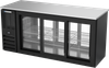 BBN72HC-F-GS-PT-B | 72" Narrow Depth Sliding Glass Doors Food Rated Pass-thru Back Bar in Black