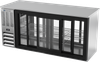 BBN72HC-F-GS-PT-S | 72" Narrow Depth Sliding Glass Doors Food Rated Pass-thru Back Bar in Stainless Steel