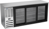 BBN72HC-F-GS-S | 72" Narrow Depth Sliding Glass Doors Food Rated Back Bar in Stainless Steel