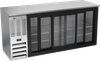 BBN72HC-F-GS-S | 72" Narrow Depth Sliding Glass Doors Food Rated Back Bar in Stainless Steel