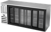 BBN72HC-F-GS-S | 72" Narrow Depth Sliding Glass Doors Food Rated Back Bar in Stainless Steel