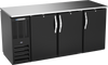 BBN72HC-F-PT-B | 72" Narrow Depth Solid Doors Food Rated Pass-thru Back Bar in Black