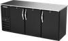 BBN72HC-F-PT-B | 72" Narrow Depth Solid Doors Food Rated Pass-thru Back Bar in Black