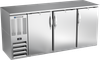 BBN72HC-F-S | 72" Narrow Depth Solid Doors Food Rated Back Bar in Stainless Steel