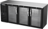 BBN72HC-G-B | 72" Narrow Depth Glass Doors Back Bar in Black BBN72HC-G-B | 72" Narrow Depth Glass Doors Back Bar in Black