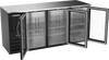 BBN72HC-G-B | 72" Narrow Depth Glass Doors Back Bar in Black