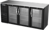 BBN72HC-G-B | 72" Narrow Depth Glass Doors Back Bar in Black