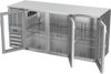 BBN72HC-G-S | 72" Narrow Depth Glass Doors Back Bar in Stainless Steel