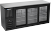 BBN72HC-GS-B | 72" Narrow Depth Sliding Glass Doors Back Bar in Black BBN72HC-GS-B | 72" Narrow Depth Sliding Glass Doors Back Bar in Black