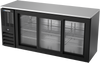 BBN72HC-GS-B | 72" Narrow Depth Sliding Glass Doors Back Bar in Black BBN72HC-GS-B | 72" Narrow Depth Sliding Glass Doors Back Bar in Black